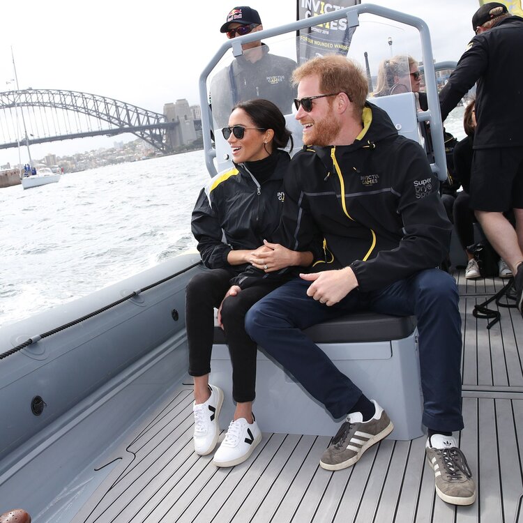 Meghan Markle wearing VEJA trainers. Image  Via